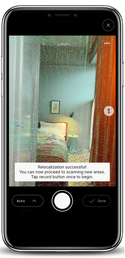 Relocalizaton visual when scanning