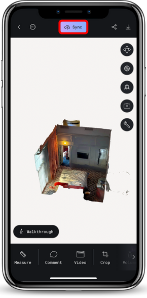 Purple Sync Button on the top of the capture