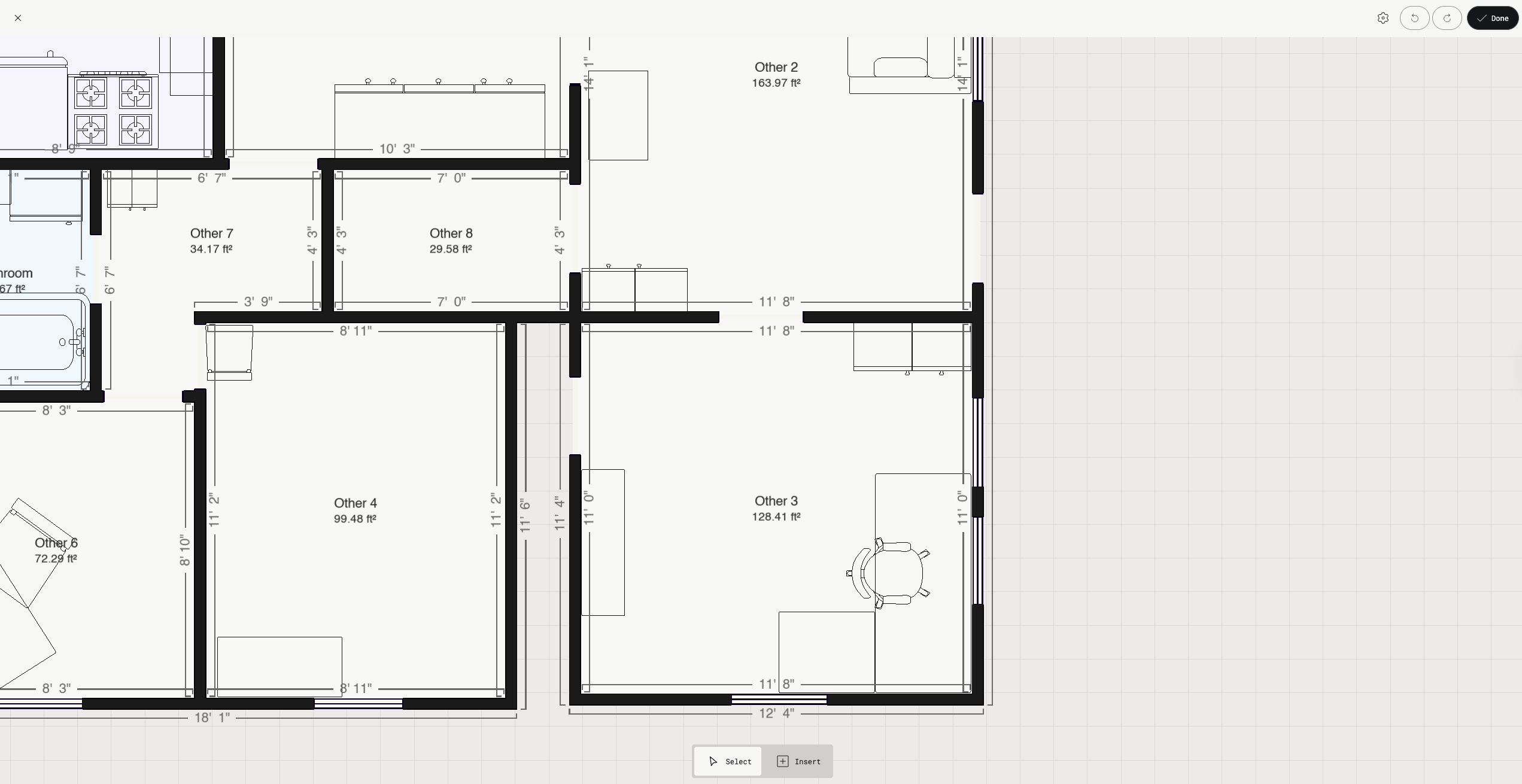 Before: 2D floorplan editor