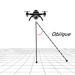Example of oblique (angled) drone capture showing vertical surfaces