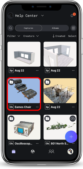Polycam Capture Library Selection